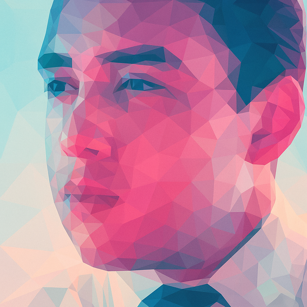 Profile picture of a smiling app designer with a colorful background and playful style