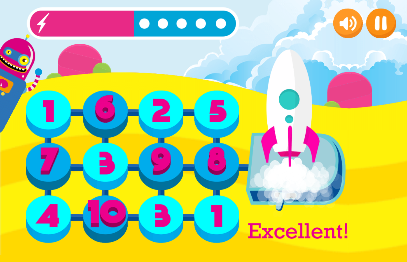 Project Five image 2: joyful music player interface with bright colors